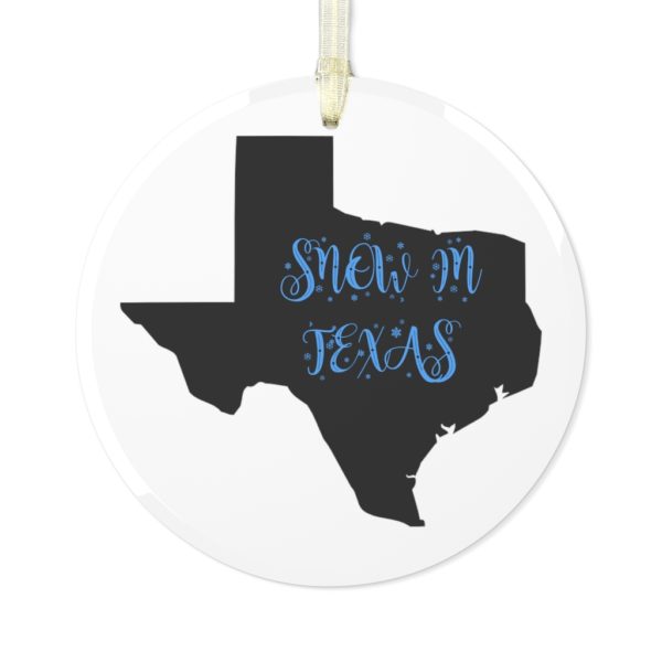 D1S Snow in Texas Glass Ornament