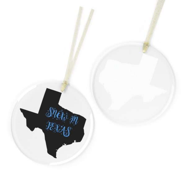 D1S Snow in Texas Glass Ornament - Image 2