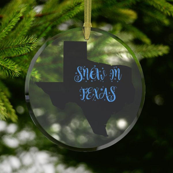 D1S Snow in Texas Glass Ornament - Image 3